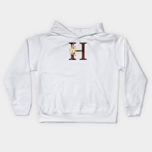 Floral Monogram H Lovely Autumn Foliage Kids Hoodie